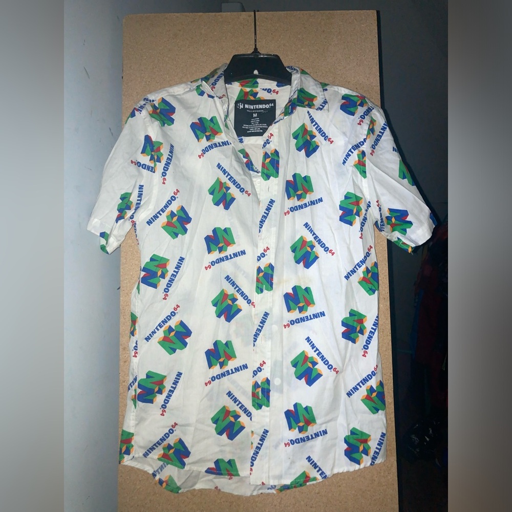 Nintendo button up shirt